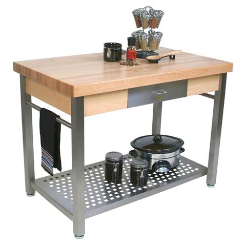 Boos Maple Cucina Grande Prep Station - Optional Leaf & Pot Rack