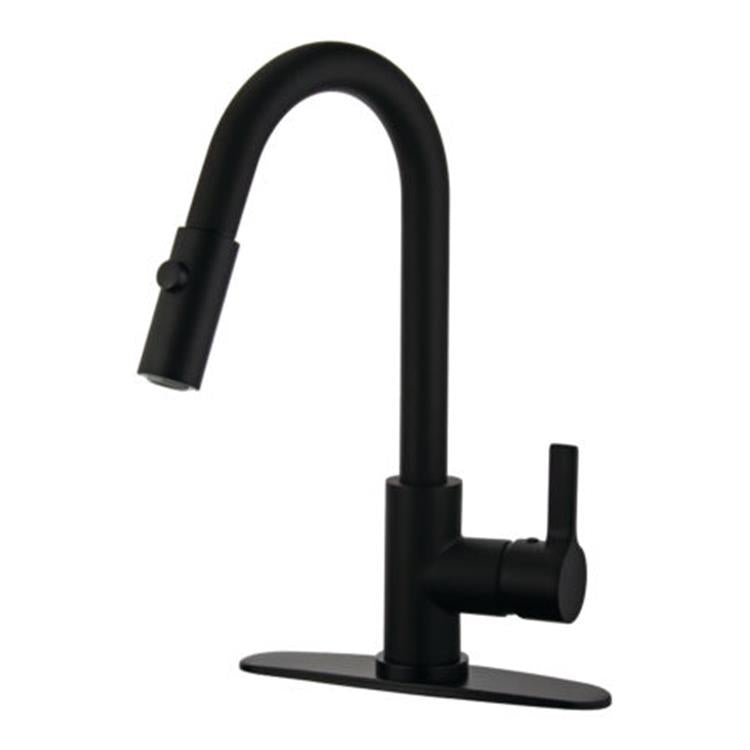 Gourmetier LS8780CTL Continental Single-Handle Pull-Down Kitchen Faucet, Matte Black