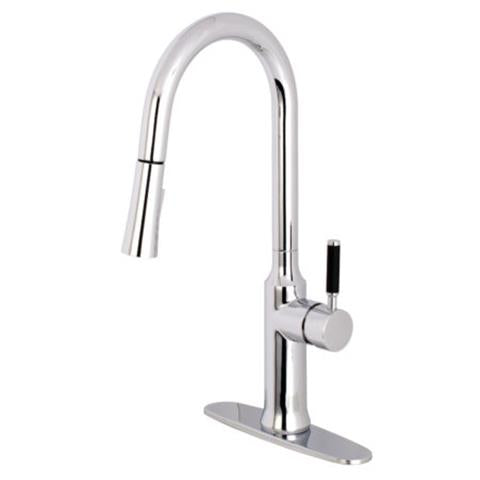 Gourmetier LS2721DKL Single-Handle Pull-Down Kitchen Faucet, Polished Chrome