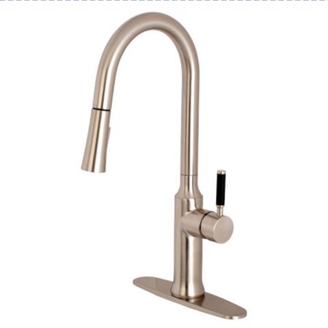 Gourmetier LS2728DKL Single-Handle Pull-Down Kitchen Faucet, Brushed Nickel