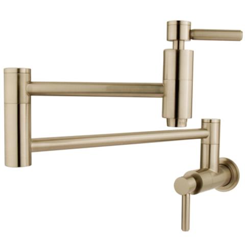 Kingston Brass KS8108DL Wall Mount Pot Filler Kitchen Faucet, Brushed Nickel